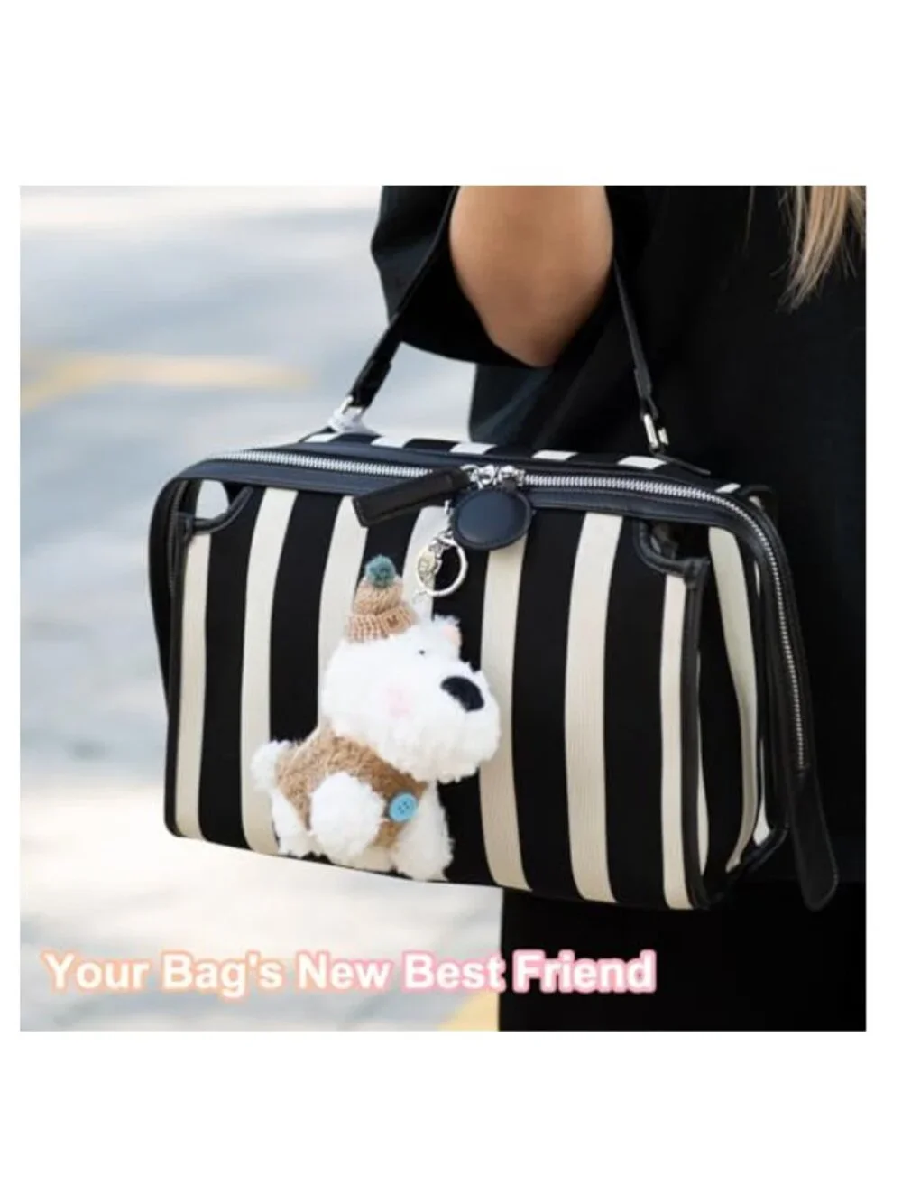 Cute Dog Plush Keychain Kawaii Stuffed Animal Bag Charm for Purse Backpack